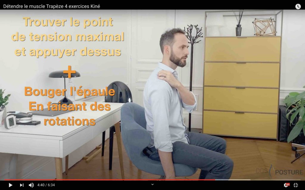 Auto rééducation massage du trapèze efficace